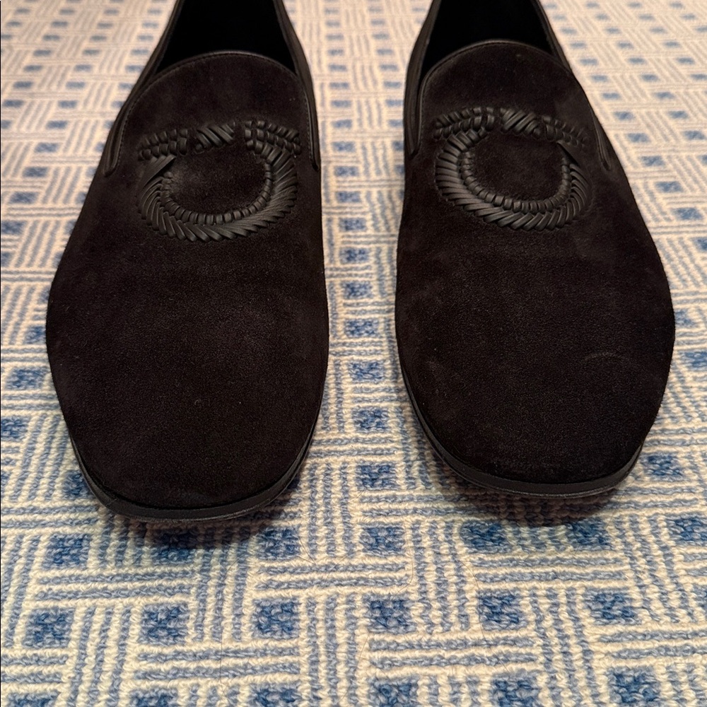 Salvatore Ferragamo "Lavorazione Originale" Black Suede Loafers - 12 EE Wide - Picture 9 of 9